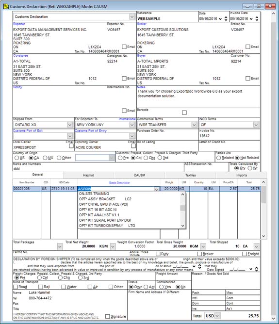 customs-pro-forma-invoice-air-waybill-dock-receipt-fedex-international-waybill-cafta